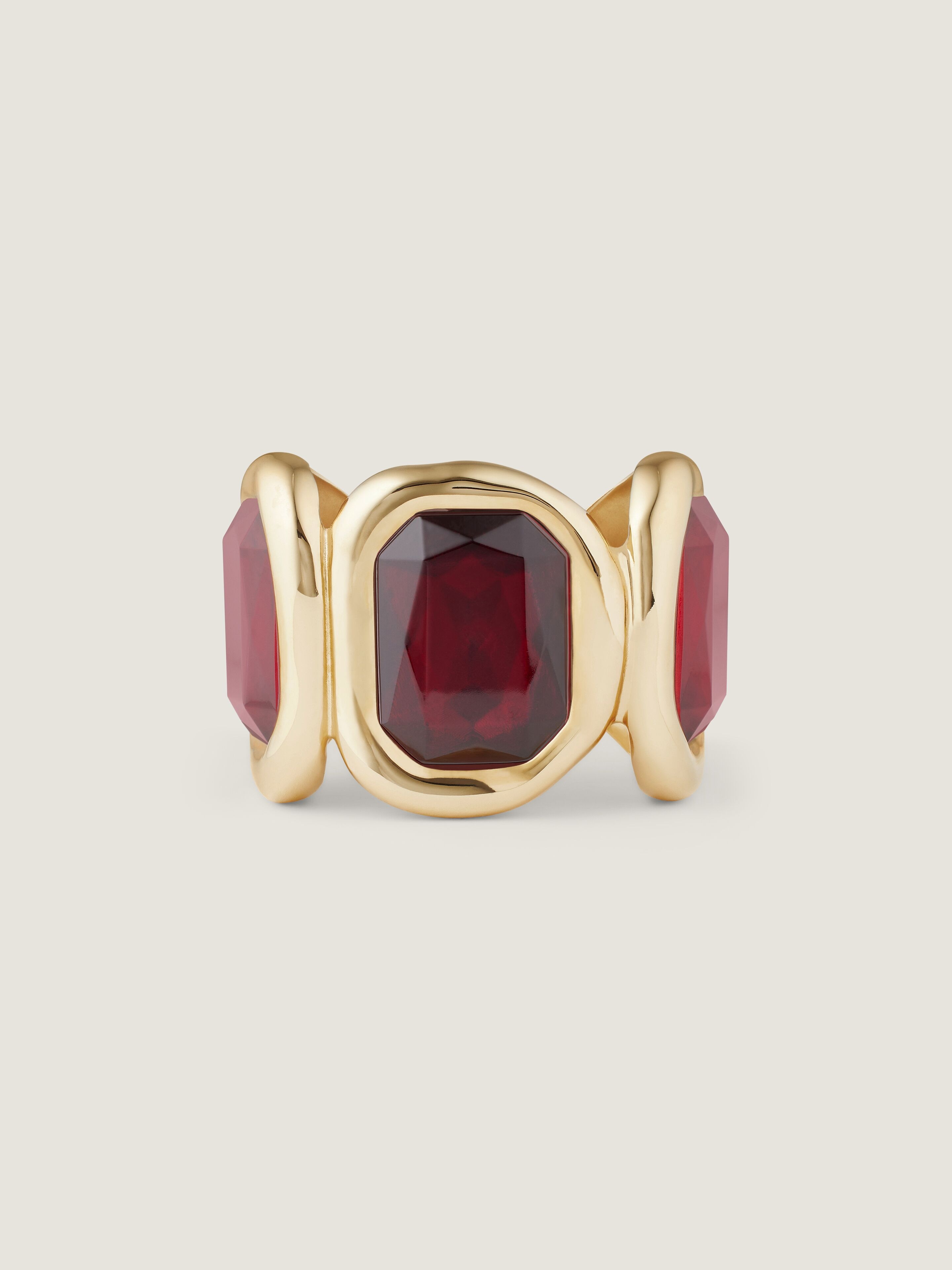 Manchette Sculptural Crystal en métal et cristaux